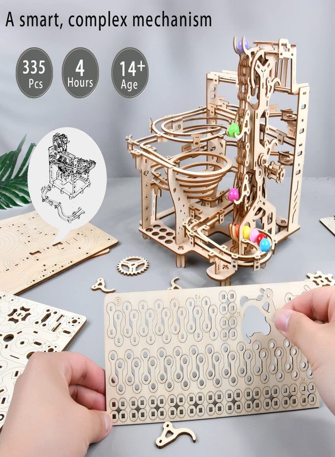 varbertos 3D Wooden Puzzles Marble Run Chain Kit, Wood Creative Mechanical Puzzles Assembly Model Building Kits to Build for Adults & Kids, DIY Wooden Puzzle Hobbies Toys for Adults &Teens Gifts - Image 2